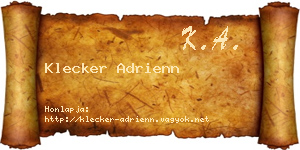 Klecker Adrienn névjegykártya